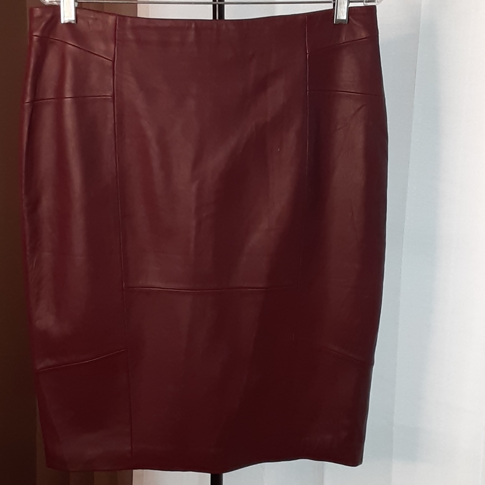 COPY - Per Una Wine Leather Womens Skirt Italian Size 14